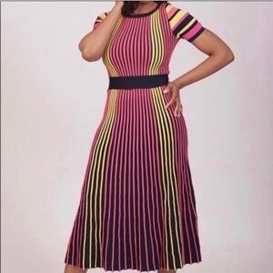 Striped Multicolor Knit Dress